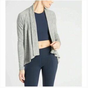 Athleta Nirvana Wear Two Ways Wrap Grey size Medium TALL‎
